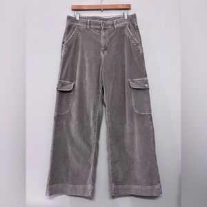American Eagle Stretch Super High-Rise Baggy Wide Leg Corduroy Cargo Jeans Sz 12